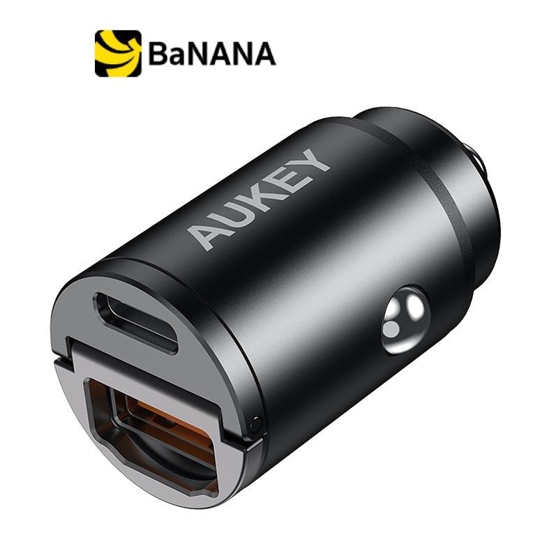 AUKEY Car Charger 1 USB-A (12W) / 1 USB-C (30W) Black (CC-A3 BK) ที่ชาร์จไฟในรถยนต์ by Banana IT