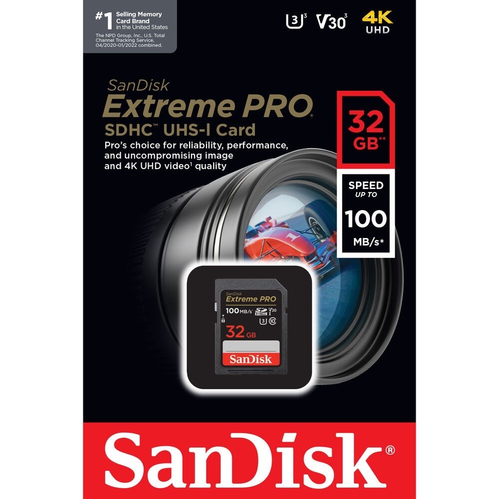 Sandisk Extreme Pro SDHC 32GB U3 V30 R100/W90 SDSDXXO-032G-GN4IN (ประกันศูนย์)