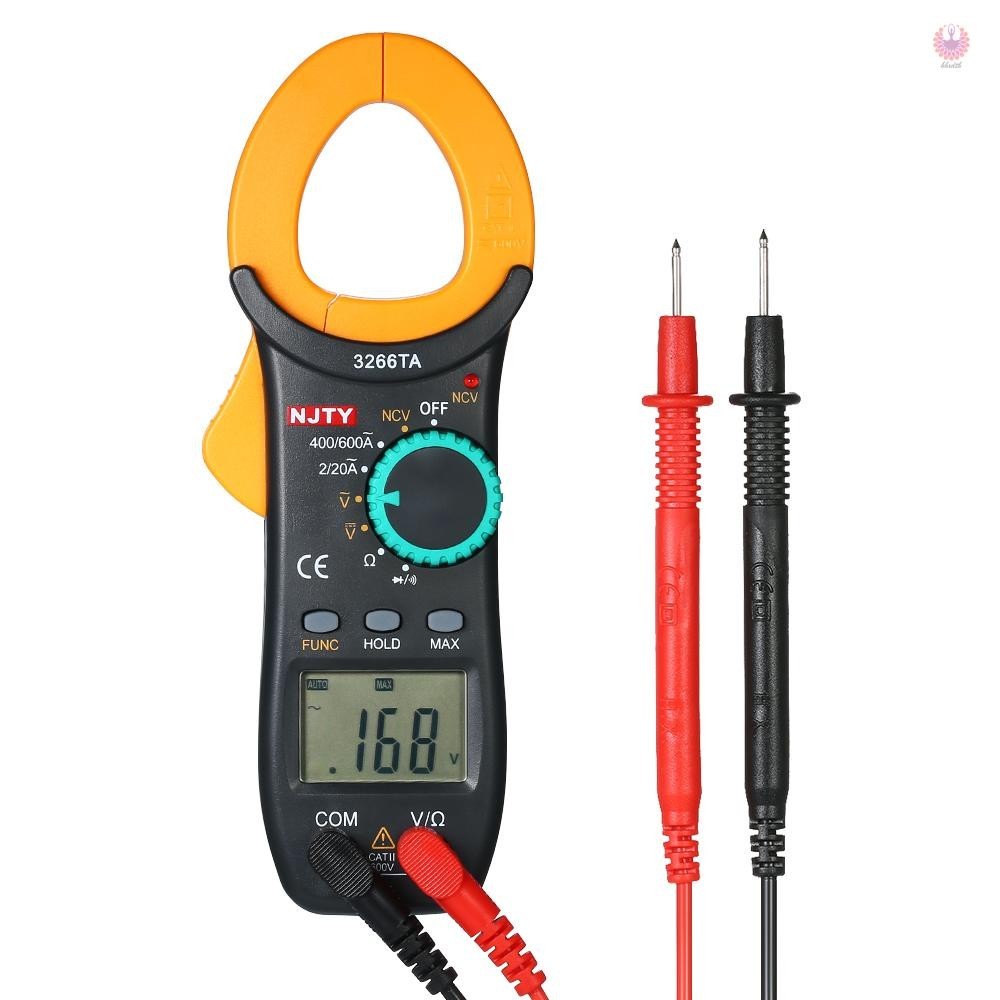 🚀[Stock Ready]NJTY Digital Clamp Meter 2000 Counts Auto Range Multimeter with NCV Test AC/DC Voltage Portable Handheld