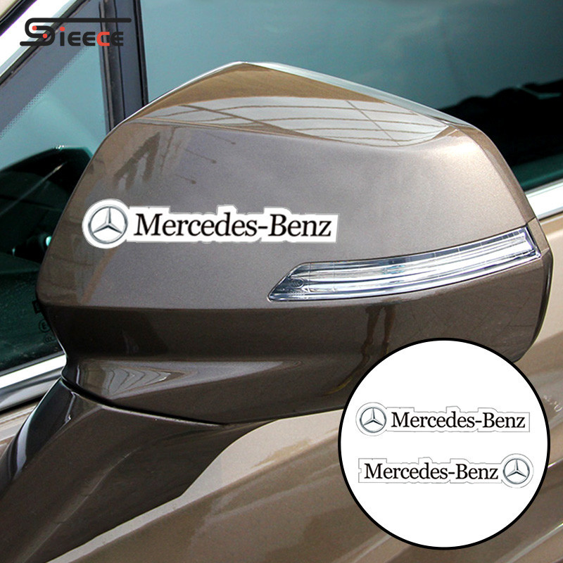 Sieece กระจกมองข้างรถยนต์ สติ้กเกอร์ตกแต่ง สำหรับ Mercedes Benz W124 W204 W202 W203 W212