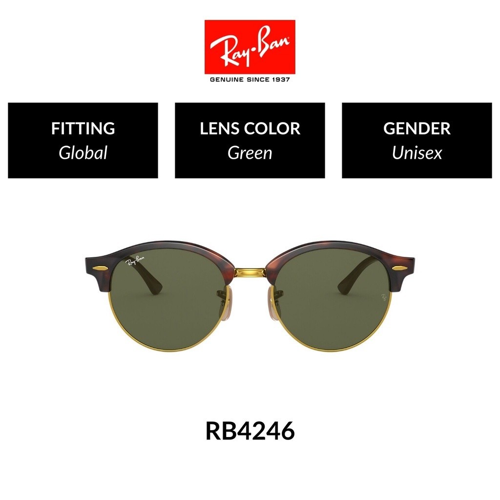 Ray-Ban Clubround - RB4246 990  size 51 -sunglasses แว่นกันแดด