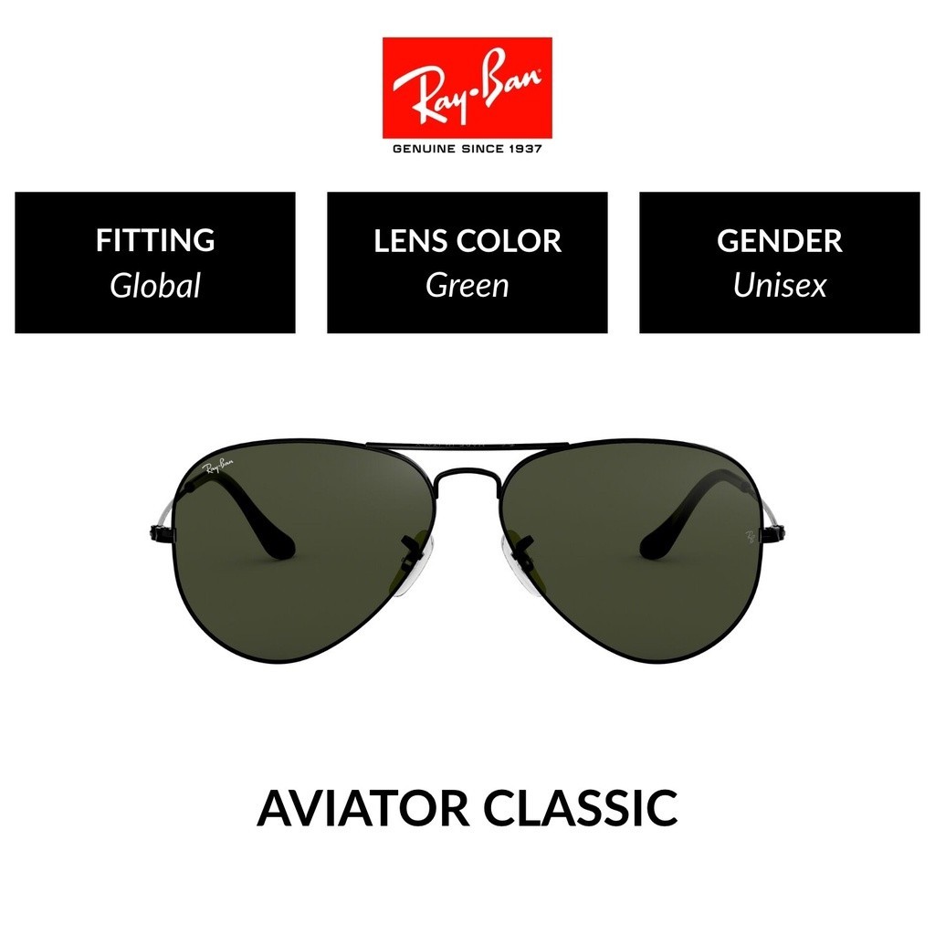 Ray-Ban Aviator Large Metal - RB3025 L2823  size 58 - sunglasses แว่นกันแดด