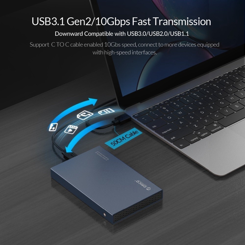[ส่งจากไทย-ออกใบกำกับได้] ORICO 2518C3-G2 HDD Case 2.5 inch SATA to USB 3.1 Type-C Gen 2 Case for Samsung Seagate