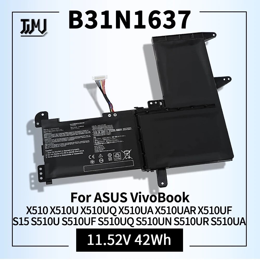 Laptop battery b31n1637 c31n1637 Asus VivoBook X510 x510u x510uq x510ua x510uar x510uf S15 s510u s510uf s510uq s510ur