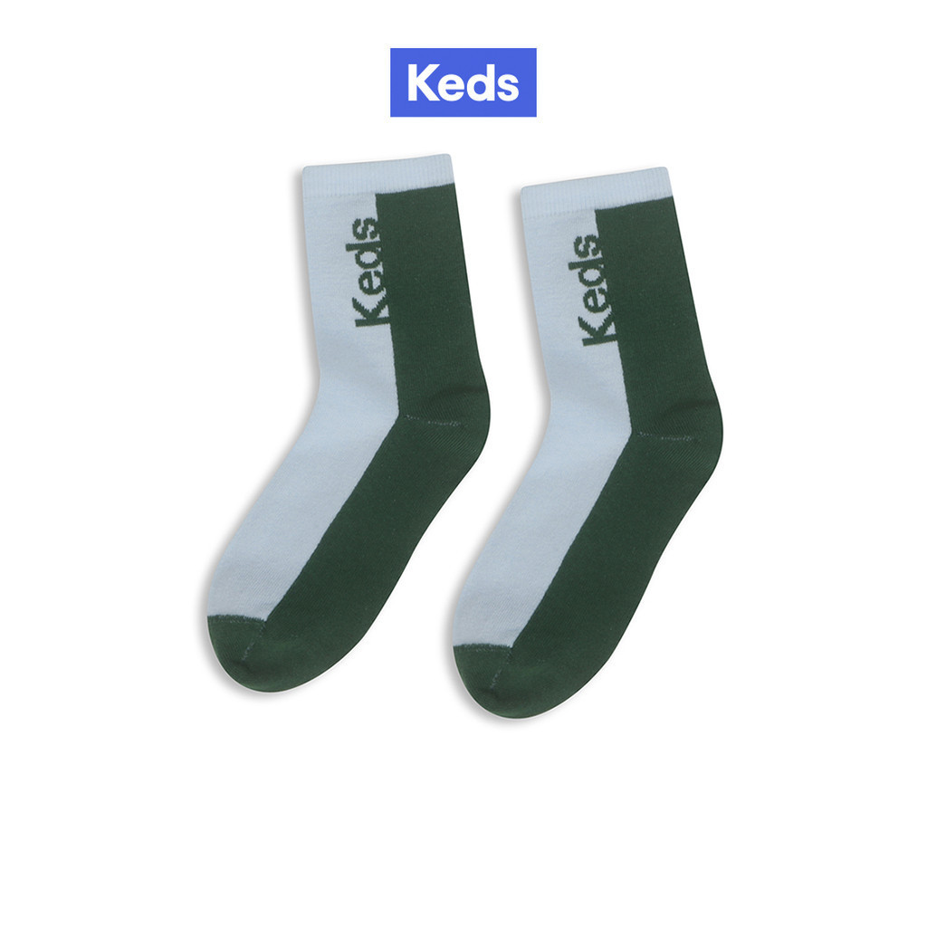 KEDS ถุงเท้า รุ่น 2-TONE ANKLE SOCKS สีฟ้า/เขียว ( KS24ACS01004 )