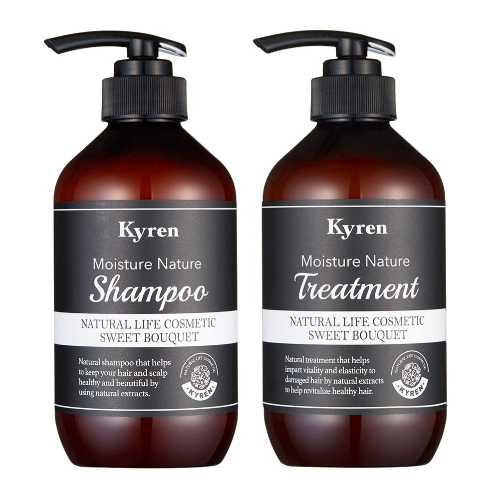KYREN Moisture Natural Shampoo &amp; Treatment Set 500ml &amp; 500ml Sweet Bouquet ไม่ใช่ซิลิโคน PH 5.4 ชุดแชมพู Hair Care ชุดของขวัญ 【ส่งตรงจากญี่ปุ่น】