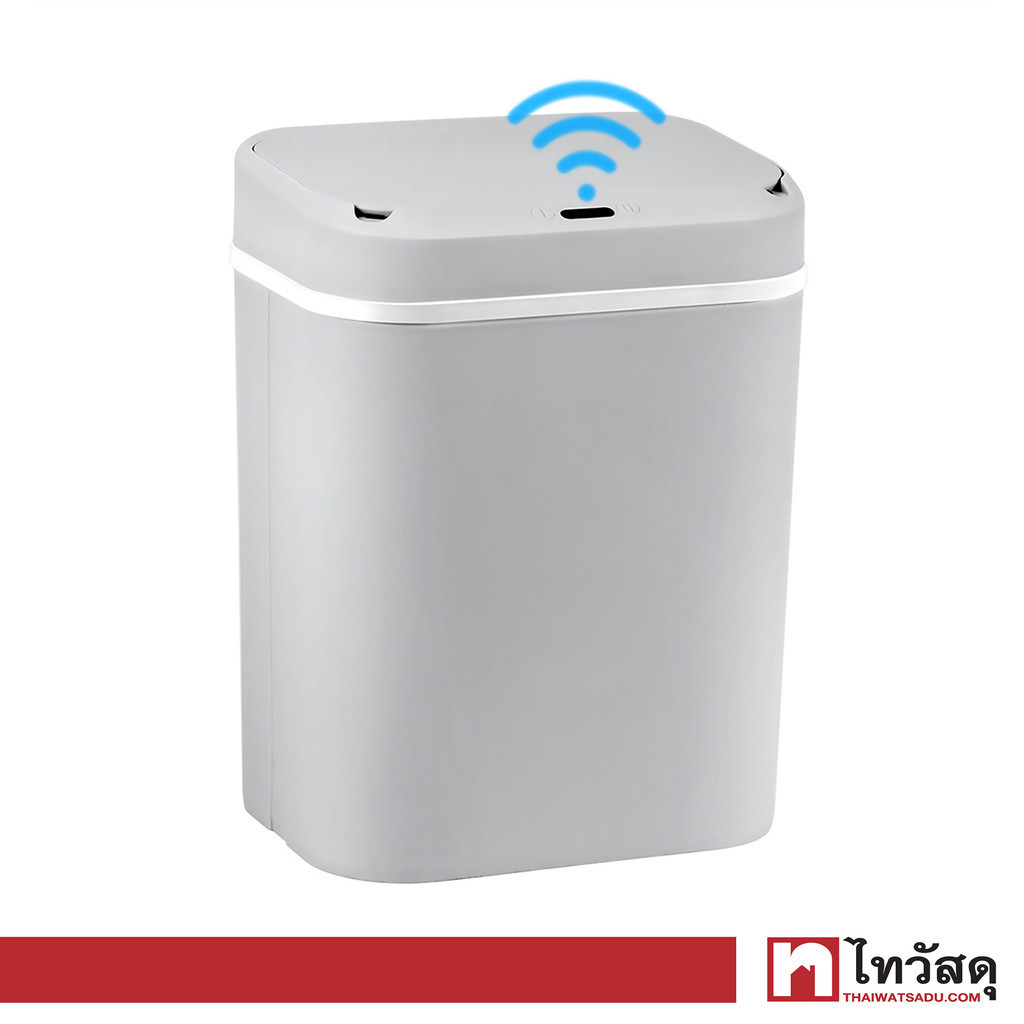 KASSA HOME ถังขยะเซนเซอร์ทรงเหลี่ยม รุ่น TG55192 ความจุ 12 ลิตร สีเทา - ขาว