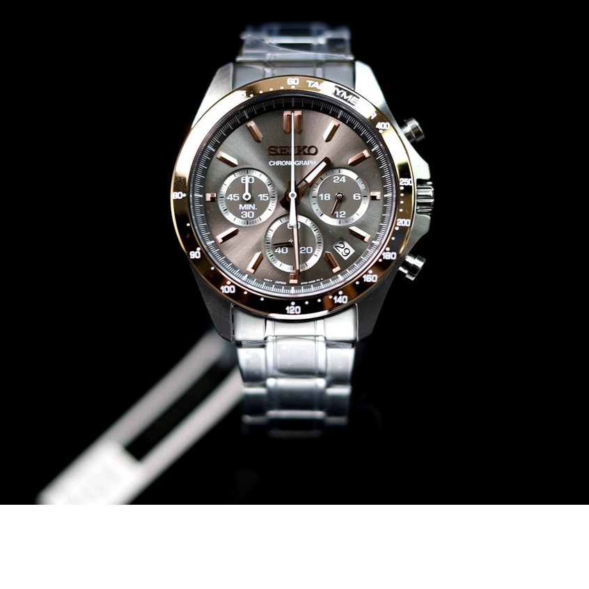 นาฬิกา JDM ★ Seiko Sbtr026 Watch Japanese Limited Shining Brown Daytona Three-Eye Timing Date เข็มขัดเหล็กนาฬิกาผู้ชาย