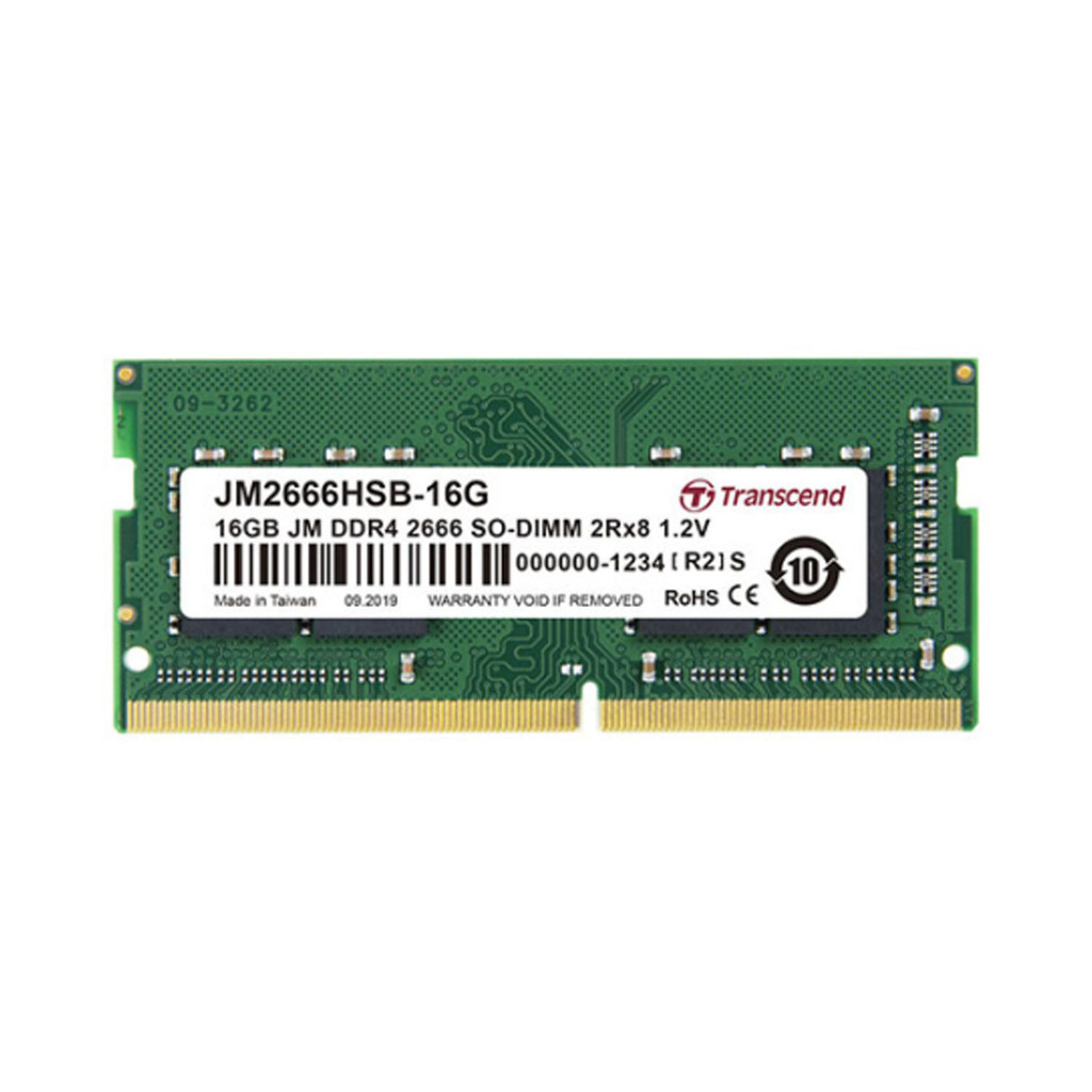 RAM NOTEBOOK (แรมโน้ตบุ๊ค) TRANSCEND 16GB JM DDR4 2666 SO-DIMM 2Rx8 1.2V \\  RAM NOTEBOOK