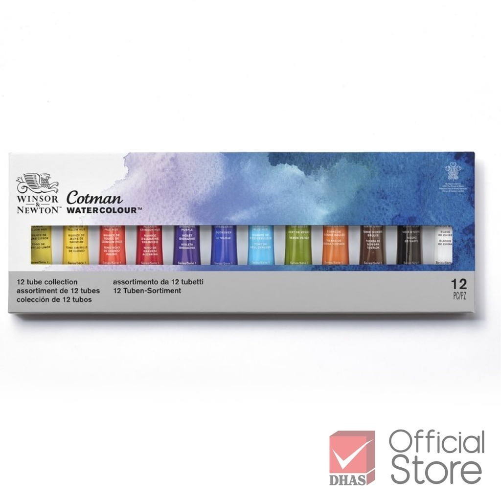 Winsor&Newton สีน้ำ สีน้ำเซตคอทแมน 12x8 มล. #0390636 จำนวน 1 กล่อง