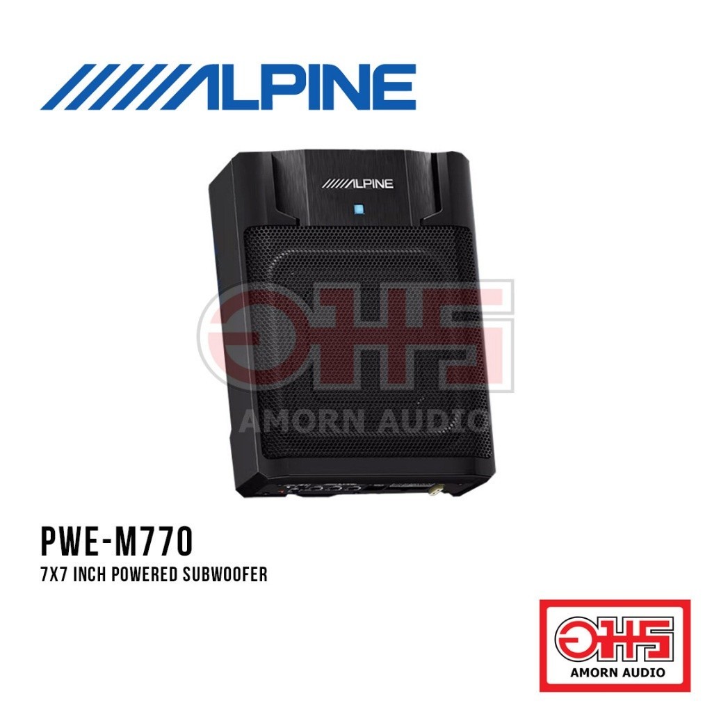Alpine PWE-M770 / 7X7 inch Powered Subwoofer / Maximum RMS Power: 150W / AMORN AUDIO