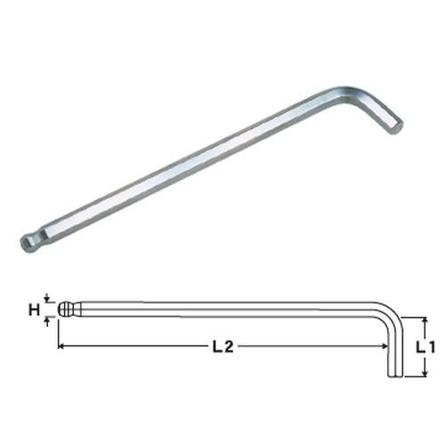 EIGHT ประแจแอลหัวบอลชุบขาวแบบยาว 1/8" TL-1/8"