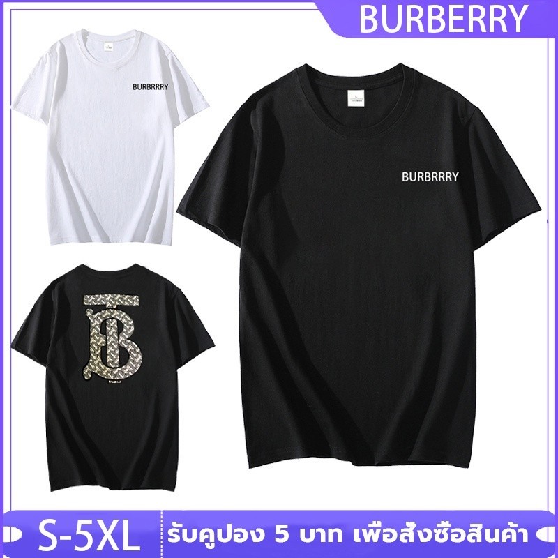 [Official]เสื้อยืด BURBERRY TB MONOGRAM MOTIF COTTON T-SHIRT เสื้อยืดคอกลมแขนสั้น แบรนด์เบอเบอรี่