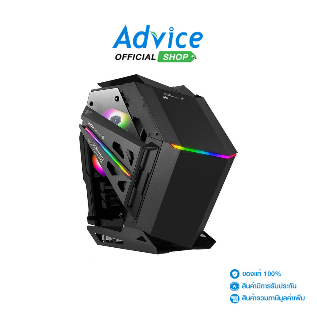 TSUNAMI mATX CASE (NP)  PROTECTOR MECHA KK (BLACK,ABLAZE ARGB FAN*2) - A0139243