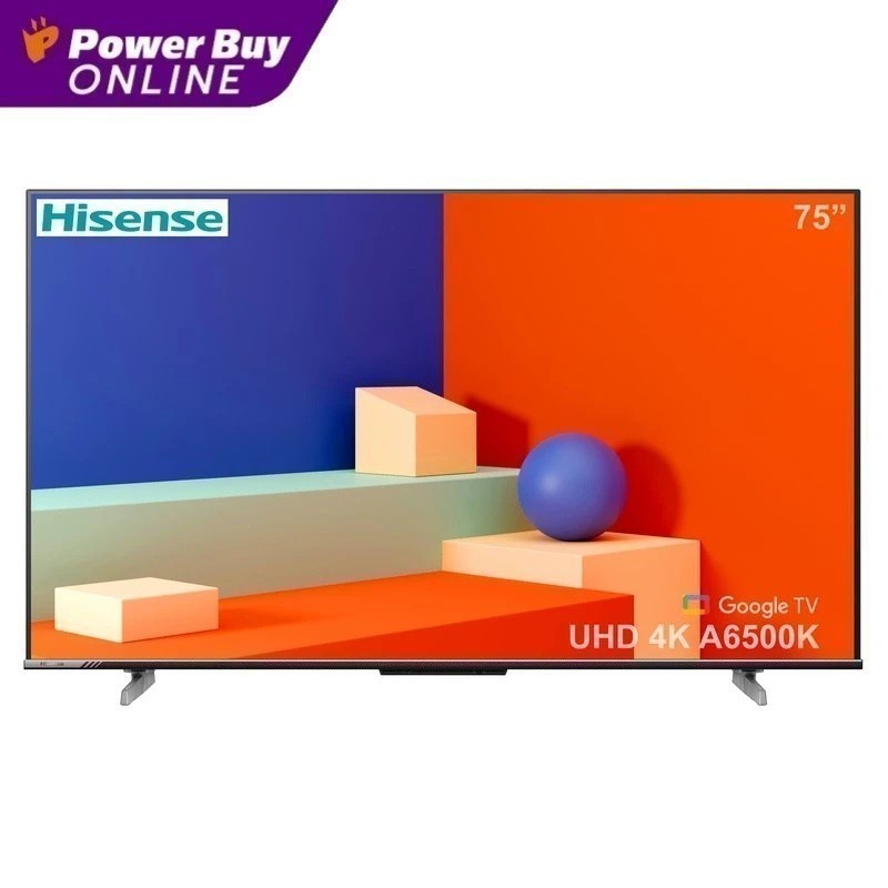 Hisense ทีวี 75A6500K Google TV 75 นิ้ว 4K UHD LED รุ่น 75A6500K ปี 2023