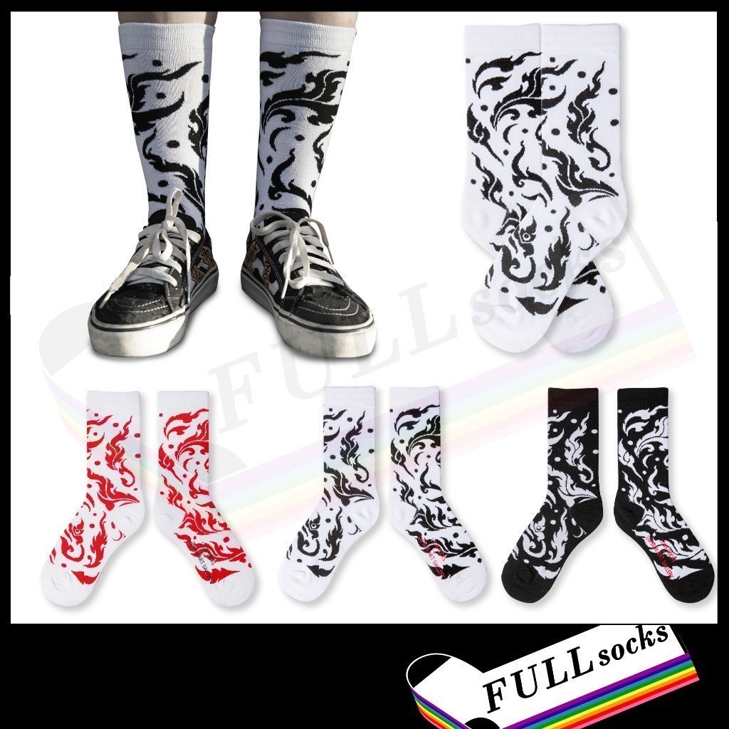ถุงเท้าแฟชั่น​ ลายไทย ขนาด Free Size Thai pattern Socks