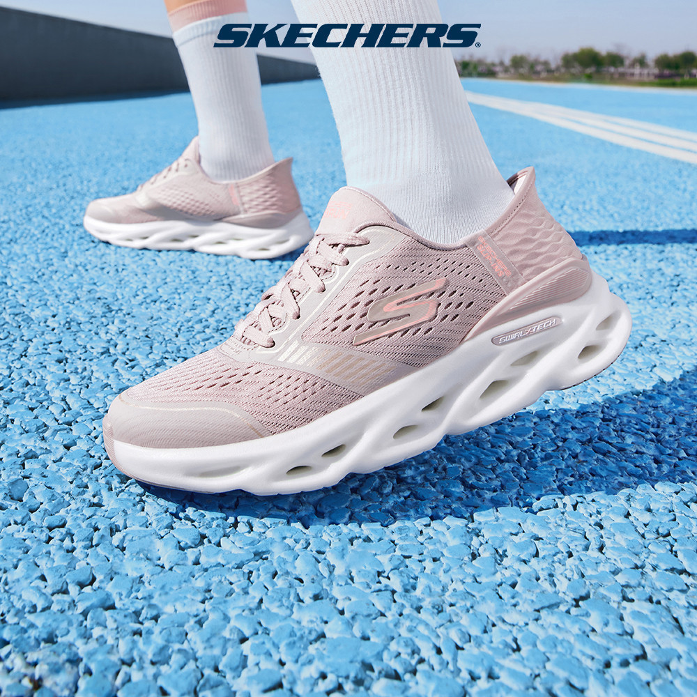 Skechers สเก็ตเชอร์ส รองเท้า ผู้หญิง Slip-Ins GOrun Swirl Tech Speed Shoes - 129505-MVE