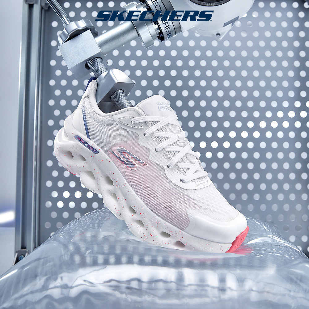 Skechers สเก็ตเชอร์ส รองเท้า ผู้หญิง Good Year GOrun Hyper Burst Swirl Tech Shoes - 128794-WBLP
