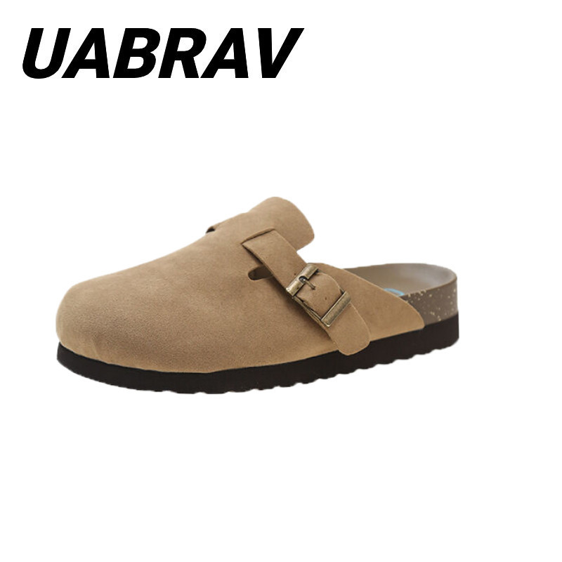 ซื้อ UABRAV.ผู้หญิงสบาย ๆ รองเท้าแตะสไตล์วินเทจใหม่สไตล์หนาแต่เพียงผู้เดียวสีทึบแบนรองเท้า(ขนาด:35-40)