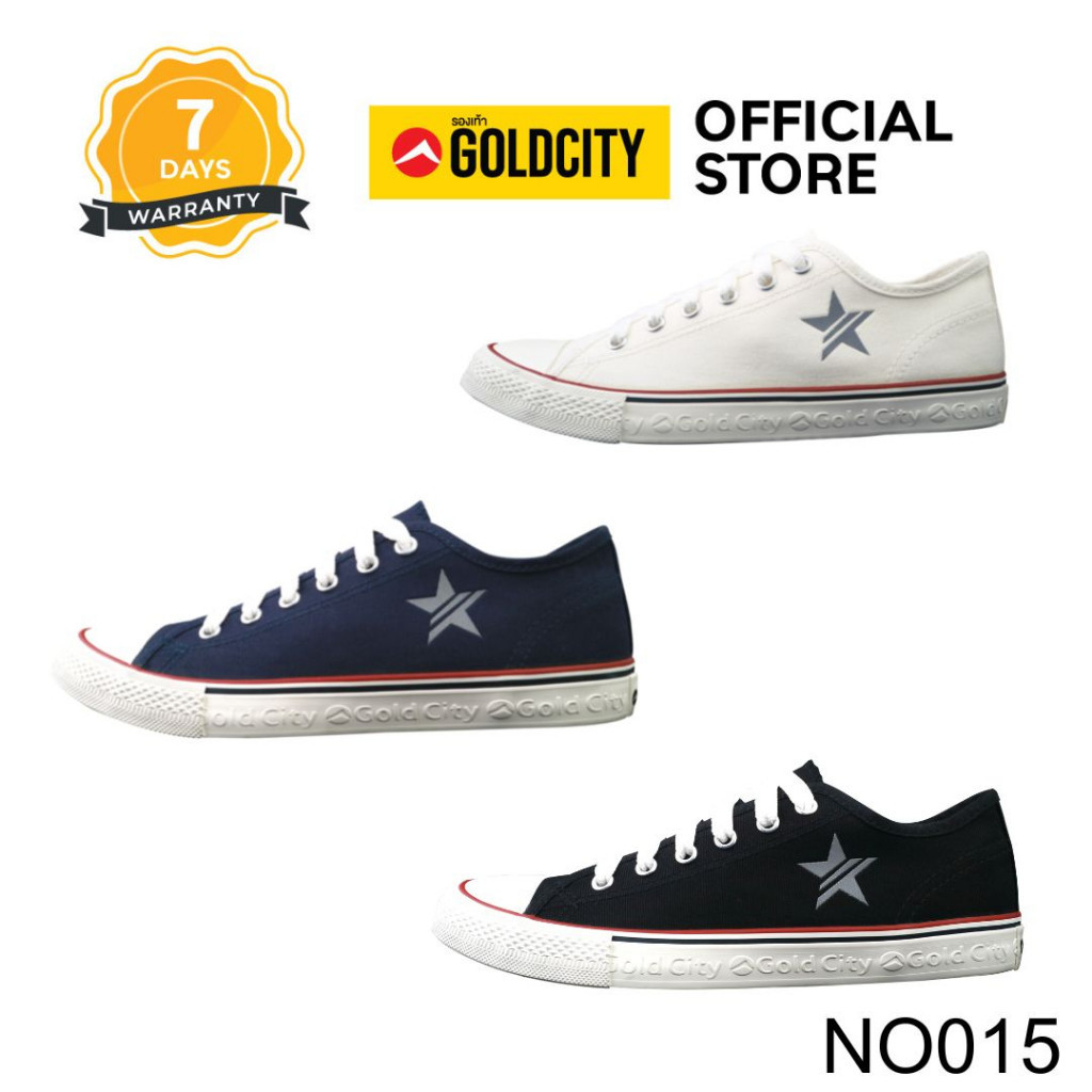 GOLDCITY รองเท้าผ้าใบ แฟชั่น แบบผูกเชือก UNISEX ใส่สบาย น้ำหนักเบา กันลื่น (37-45) รุ่น NO015