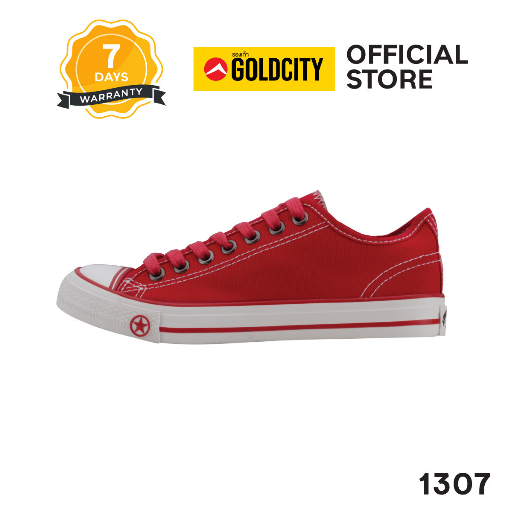 รองเท้าผ้าใบ ผูกเชือก  พื้นยางพารา SIZE 35-45 ส่งตรงจากโรงงานแท้100% GOLDCITY รุ่น 1307