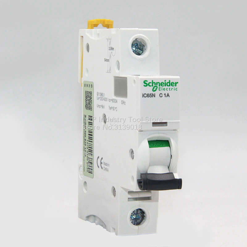 100% ใหม่ Original Acti9 Type C Schneider IC65N 1P C1A A9F18101สูญญากาศ Mini Circuit Breaker MCB