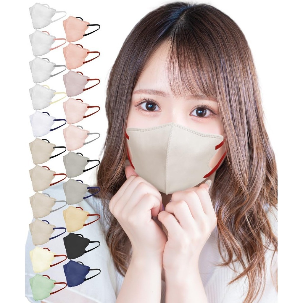 Direct from Japan [TJ TRAD JAPAN] Medical Surgical Mask, Non-Woven Fabric, Small Mask, Japan, Three-Dimensional (Small 30 Sheets, Old Lace ×Red)