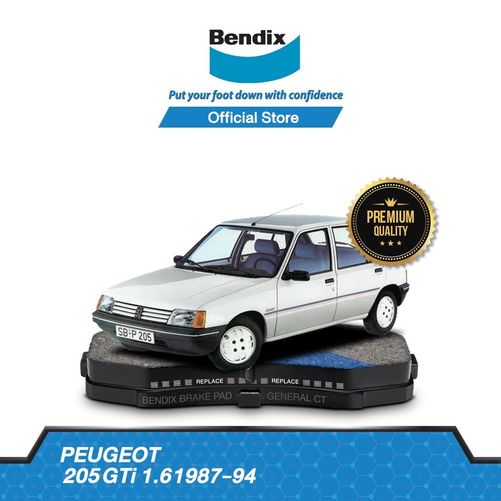 Bendix ผ้าเบรค Peugeot 205 GTi 1.6 (ปี 1987-94) ดิสเบรคหน้า+ดิสเบรคหลัง (DB1182,DB1301)