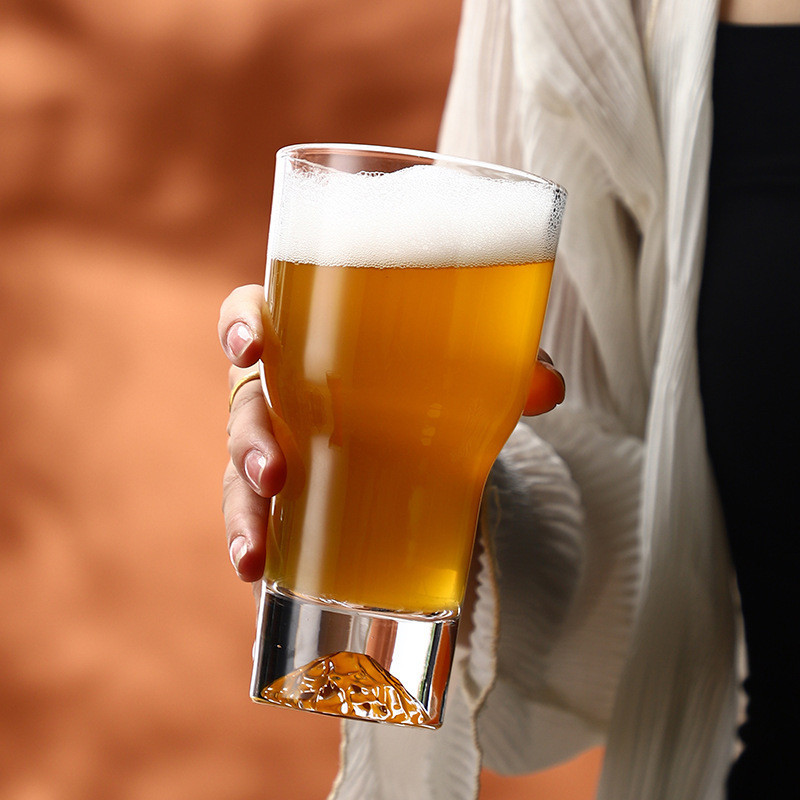 Guanshan Beer Glass Restaurant Thick Bottom Fuji Mountain Wine Glass Creative Whiskey Glass Good-loo