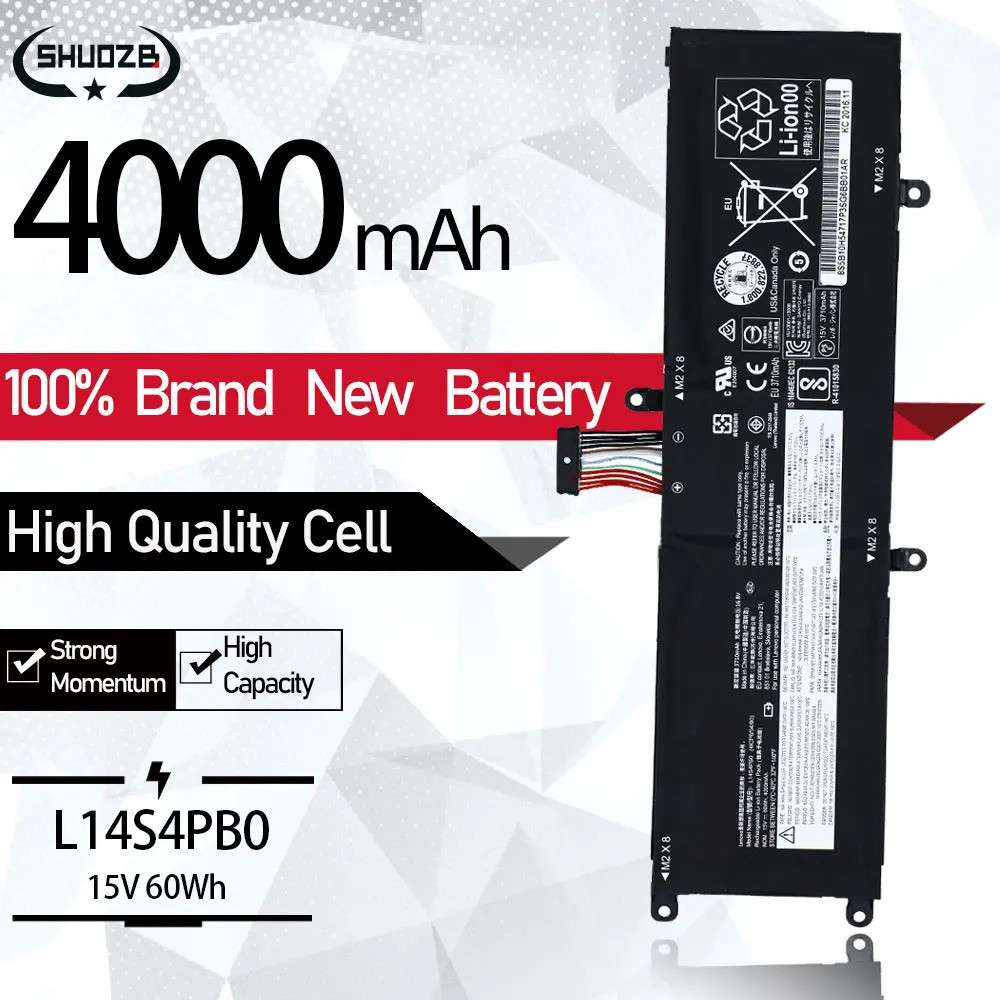 L14S4PB0 Laptop Battery 15V 60Wh 4000mAh For Lenovo Savior Savers 14-ISK 15-ISK Series L14M4PB0 Batt