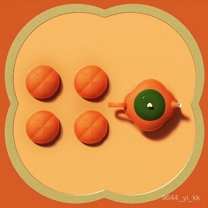 Jingdezhen Persimmon Persimmon Ruyi Set Tea Set Original Design Kung Fu Tea Set Gift Tea Set K2BN