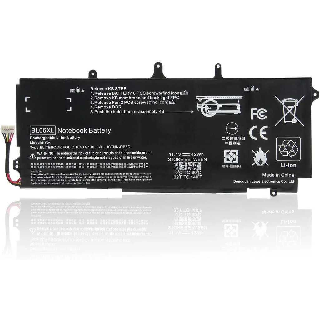 ใหม่11.1V BL06XL HSTNN-W02C BL06042XL แบตเตอรี่สำหรับ HP EliteBook Folio 1040 G0 G1 4200