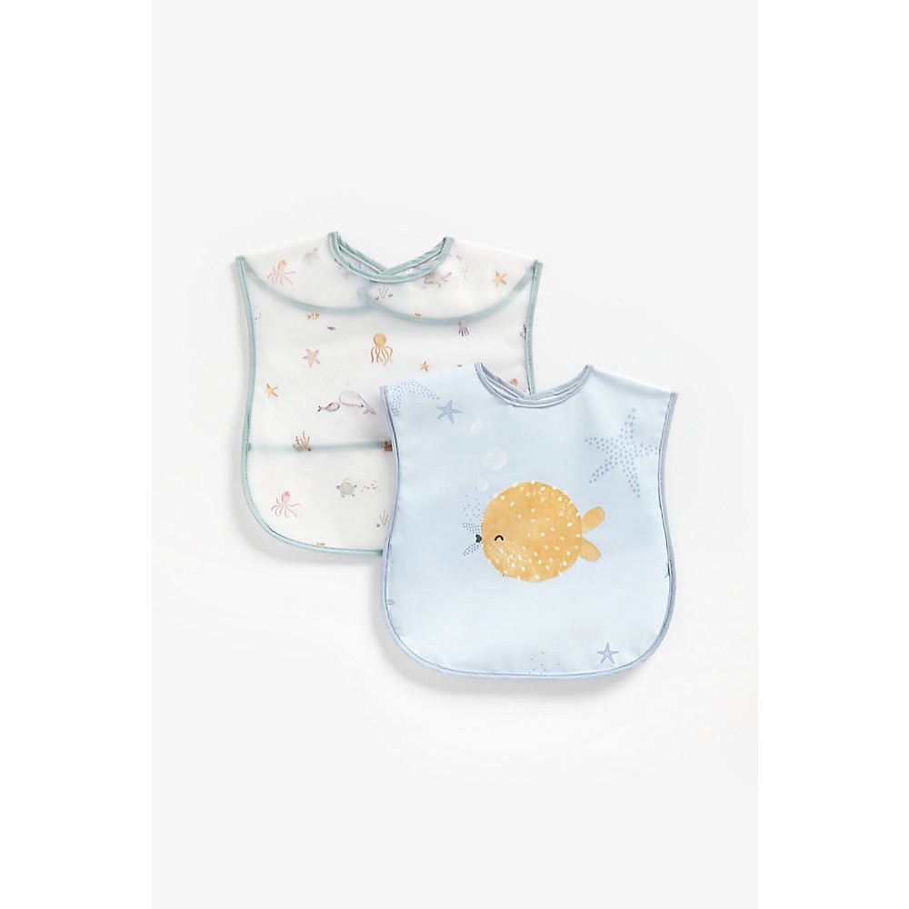 Mothercare you, me and the sea toddler crumb-catcher bibs - 2 pack UB531 ผ้ากันเปื้อน