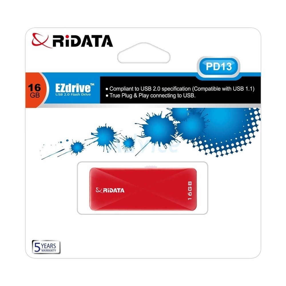 RIDATA 16GB Flash Drive (PD13) Red - A0159899