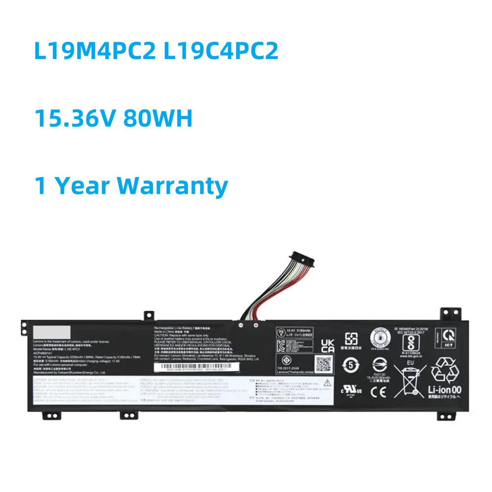 Lenovo linion laptop battery, L19C4PC1, 80oh, Y7000P, R7000P, 5P-15IMH05, 2-15imh5, 2-15arh5, L19M4P