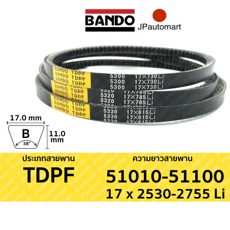 TDPF 51010 - 51100 | 17 x 2530 - 2755 Li | สายพานร่องฟัน BANDO