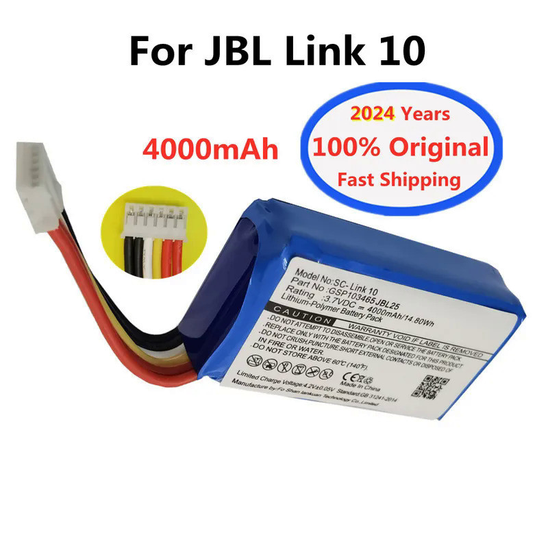 2024ปี4000MAh แบตเตอรี่ลำโพงเดิมสำหรับ JBL Link 10 GSP103465ไร้สายบลูทูธเปลี่ยนแบตเตอรี่ Bateria