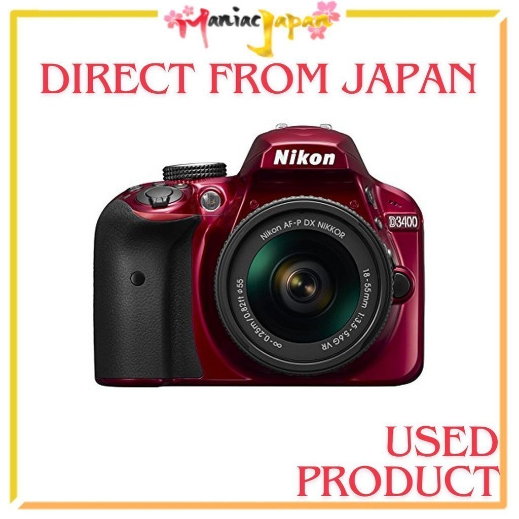 [ กล้องมือสองจากญี่ปุ่น ] [ กล้อง DSLR ] Nikon D3400 AF-P 18-55 VR Lens Kit Red D3400LKRD