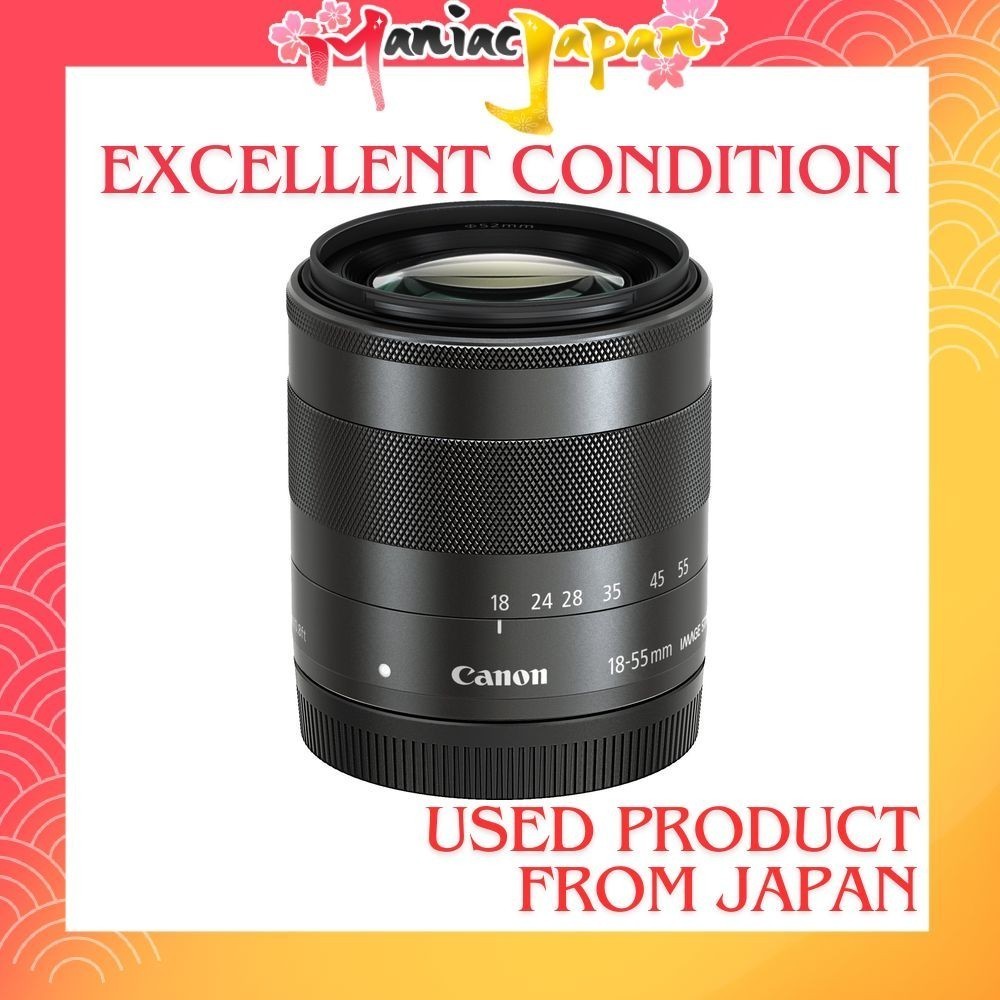 [ กล้องมือสองจากญี่ปุ่น ] เลนส์ซูมมาตรฐาน Canon EF-M18-55mm F3.5-5.6IS STM เลนส์แบบถอดเปลี่ยนได้ Mirrorless