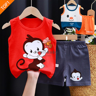 ชุดเซ็ท 2 ชิ้น งานเข้าเซ็ต ชุดเด็กเข้าเซ็ตพิมพ์ลายการ์ตูน ผ้…