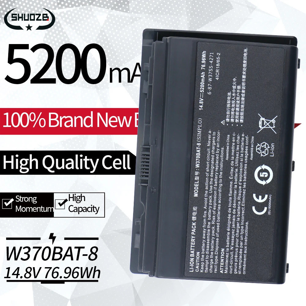 W370BAT-8 6-87-W37SS-427 Battery For Clevo W370ET W350ST W350ETQ W370SK K650C K750S W35XSS Sager NP6