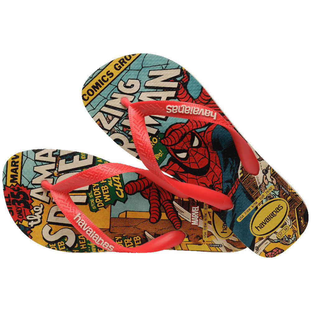 HAVAIANAS รองเท้าแตะผู้ชาย Top Marvel Classics Flip Flops RED 41470128746M_H3REXX