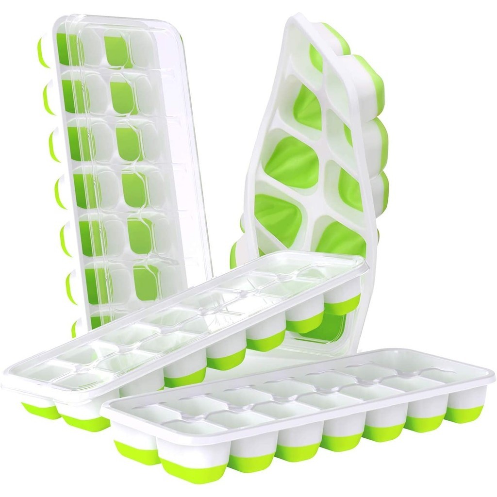 USA silicone mini thin large long nugget square ice cube box with lid and bin cubesice tray or ice m