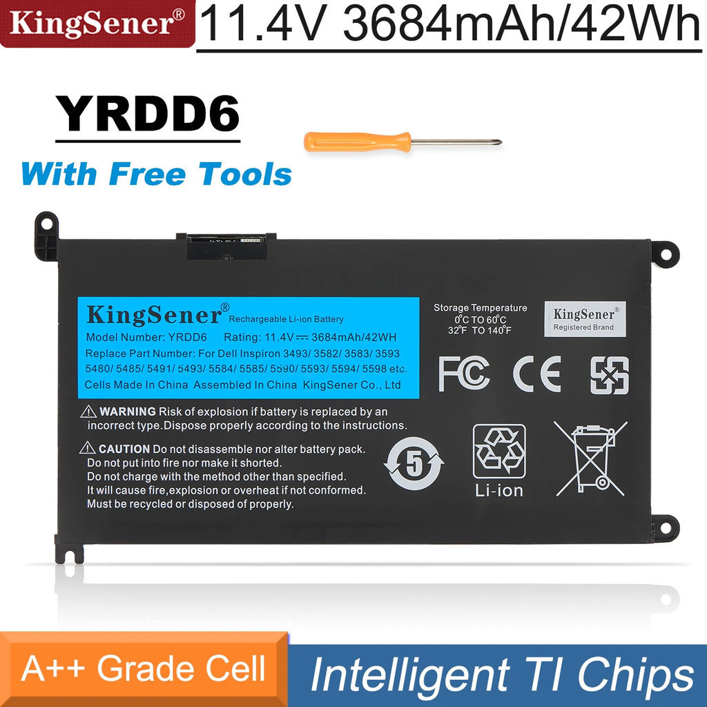 KingSener แบตเตอรี่ YRDD6สำหรับ Dell Inspiron 5482 5480 5481 5485 5491 5591 5593 3583 3310 2-In-1 34