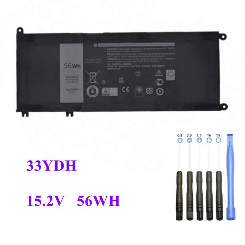 15.2โวลต์56WH 33YDH แบตเตอรี่แล็ปท็อปสำหรับ DELL Inspiron 17 7778 7779 7773 15 7577 G3 15 3579 5587 