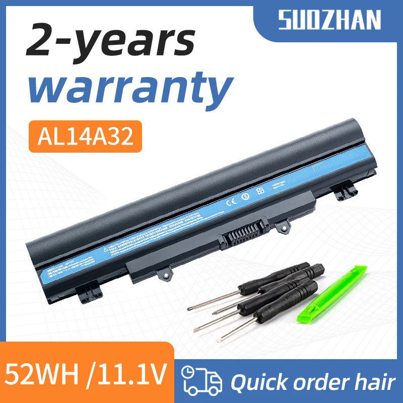SUOZHAN AL14A32แบตเตอรี่แล็ปท็อปสำหรับ Acer E14 E15 E5-411 E5-421 E1-571G E5-551 E5-572 E1-571 E5-51