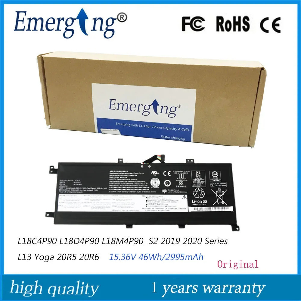 15.36V แบตเตอรี่46Wh L18M4P90 L18C4P90 L18D4P90สำหรับ Lenovo Thinkpad ใหม่ S2 2019 2020โยคะ20R5 20R6
