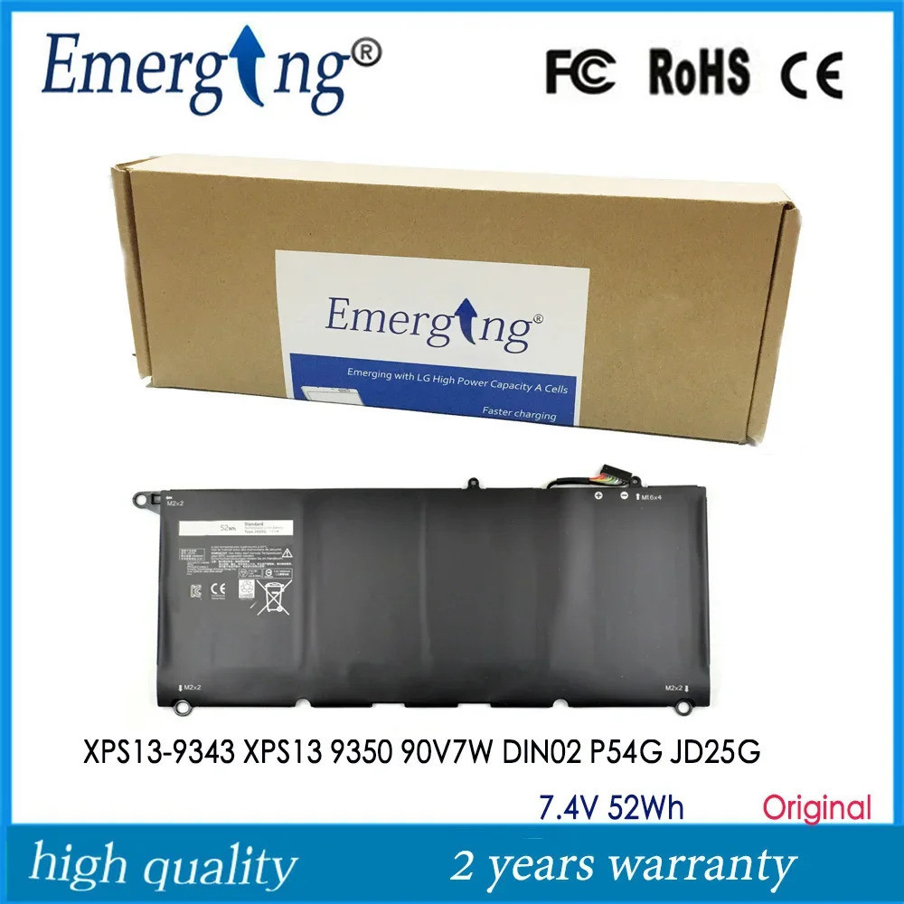 7.4โวลต์52Wh ใหม่แล็ปท็อปแบตเตอรี่ JD25G สำหรับ DELL XPS 3 (9343) (9350) 90V7W JHXPY 5K9CP JD25G