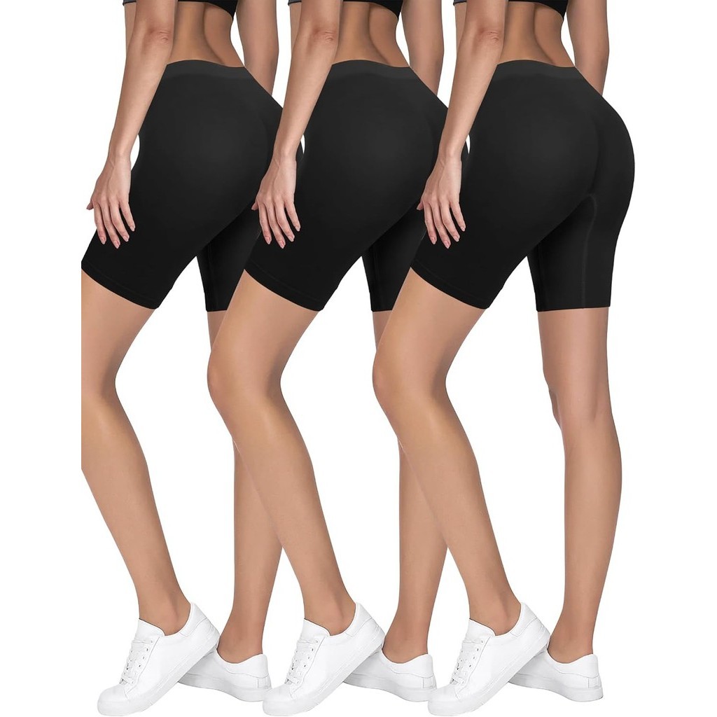 Fashion3 Pack Biker Shorts Women, Athletic Shorts for Women, Seamless Underwear Anti Chafing Shorts 