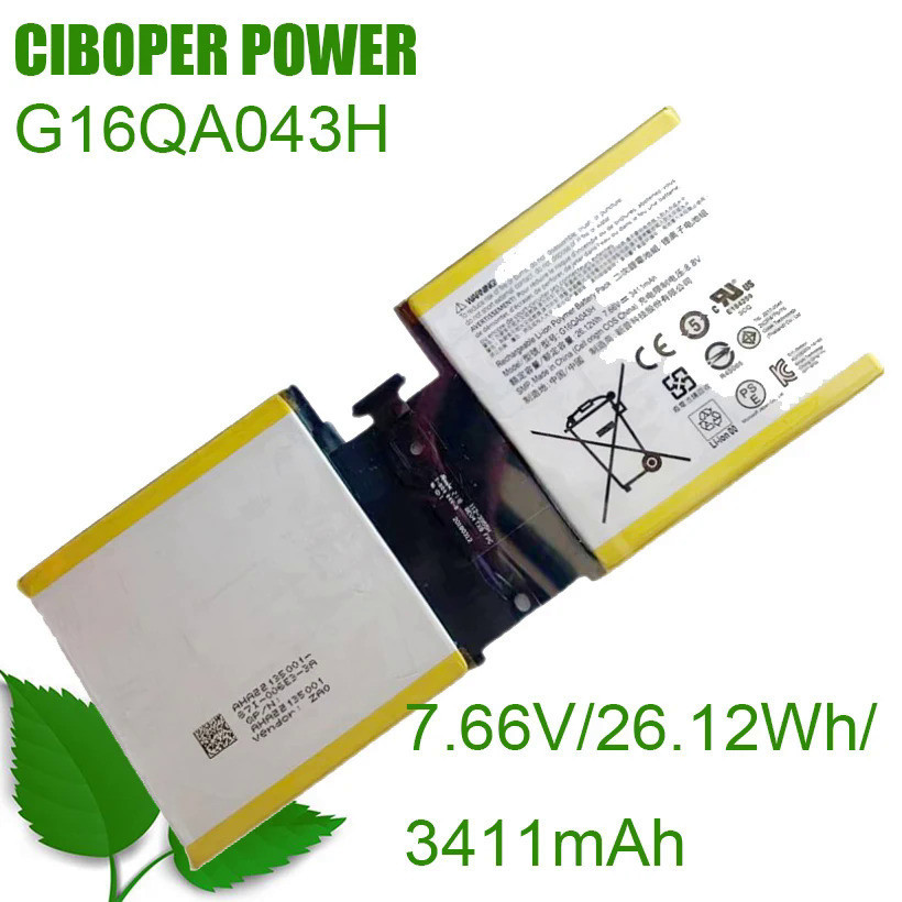 CP แบตเตอรี่แท็บเล็ต G16QA043H 7.66V/26.12WH/3411MAh สำหรับ Surface Go 1824 4415Y แท็บเล็ตพีซี2ICP4/